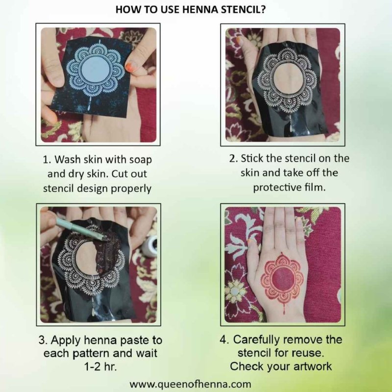 How to use Mehndi Stencil- queenofhenna