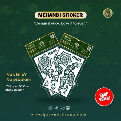 Large Hand Mehandi Sticker (QH05) img 3- queenofhenna