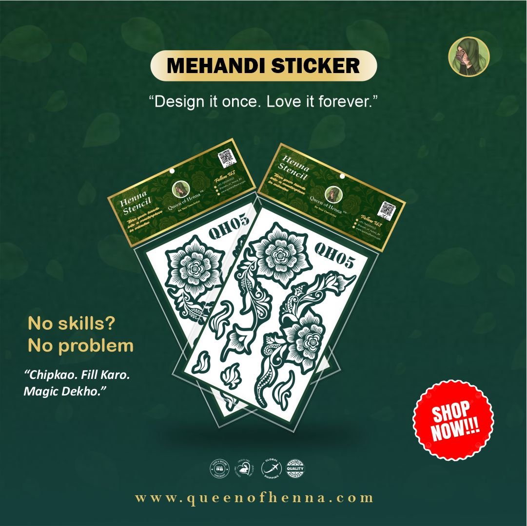 Large Hand Mehandi Sticker (QH05) img 3- queenofhenna