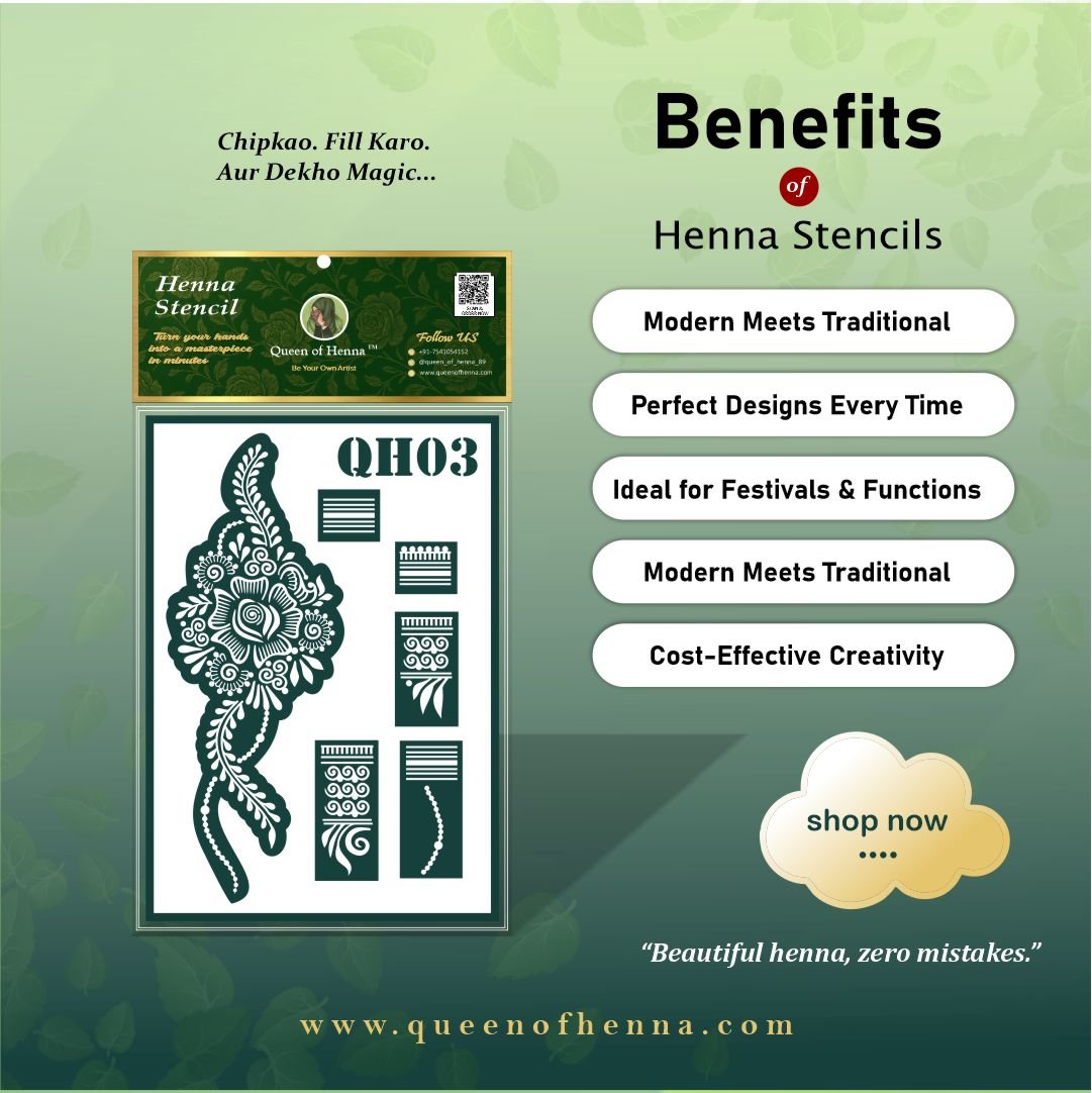Mandala Hand Henna Stencil (QH03) img2- queenofhenna