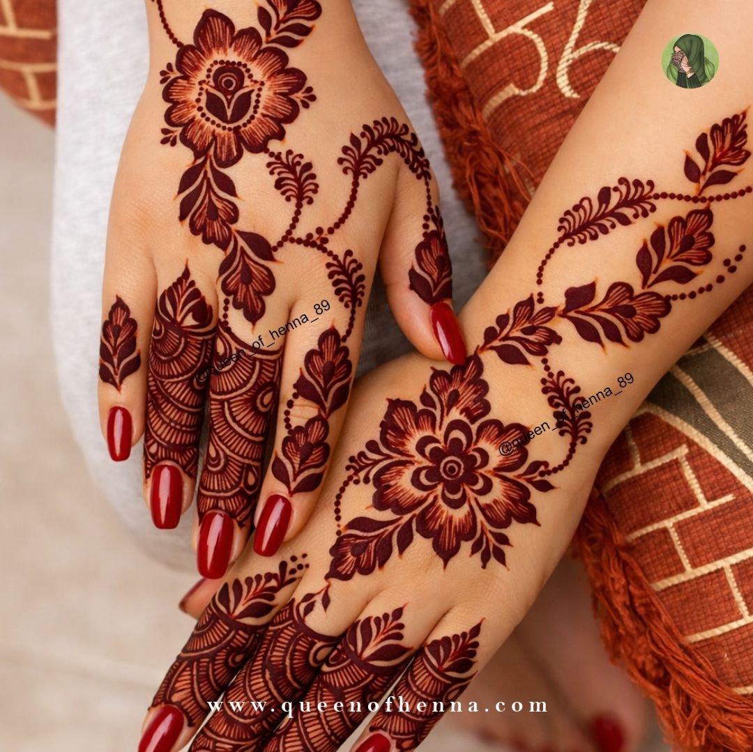 Medium hand mehandi Sticker (QH04) img 2- queenofhenna