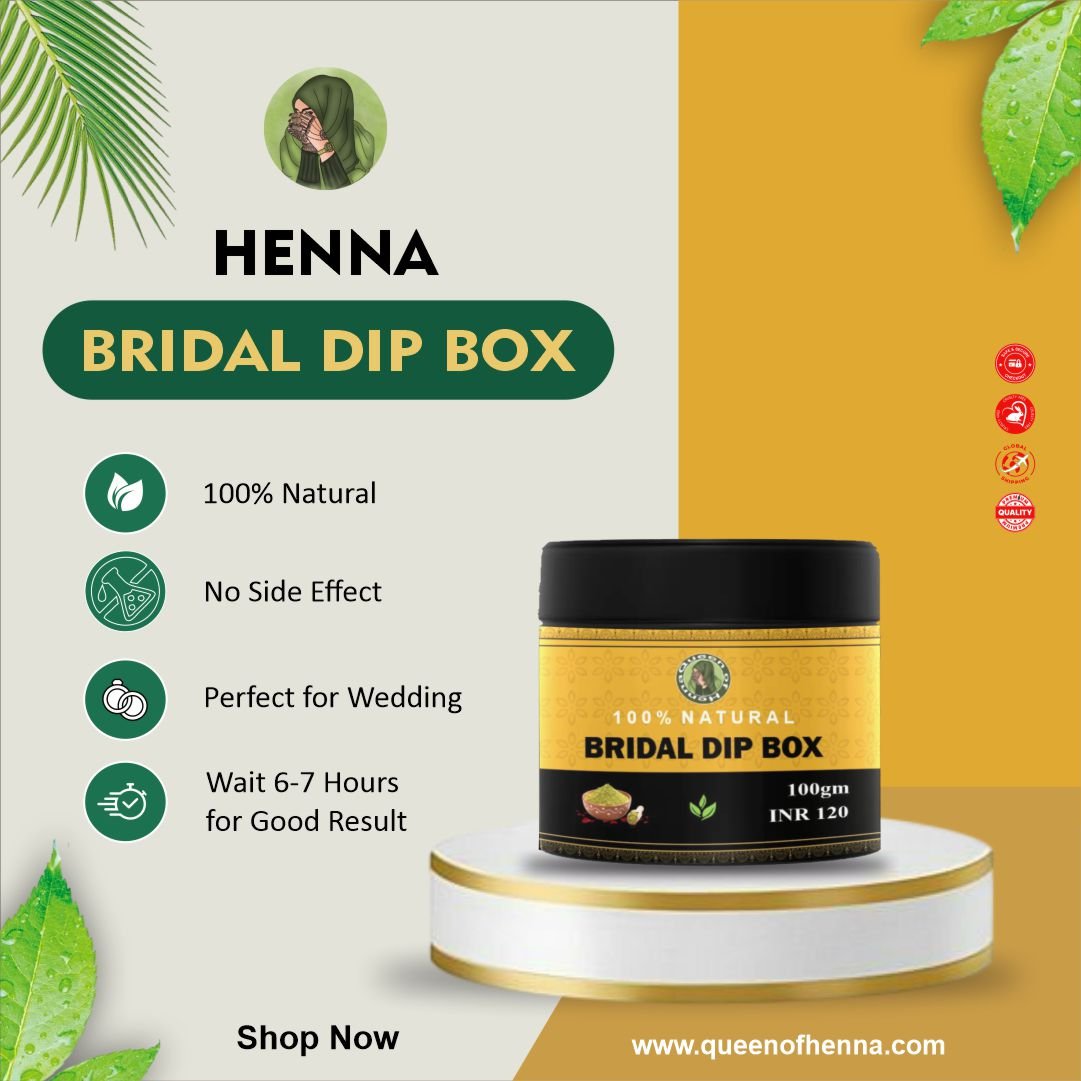 Organic Homemade Bridal Henna Dip Box (100 gm) new img3- queenofhenna