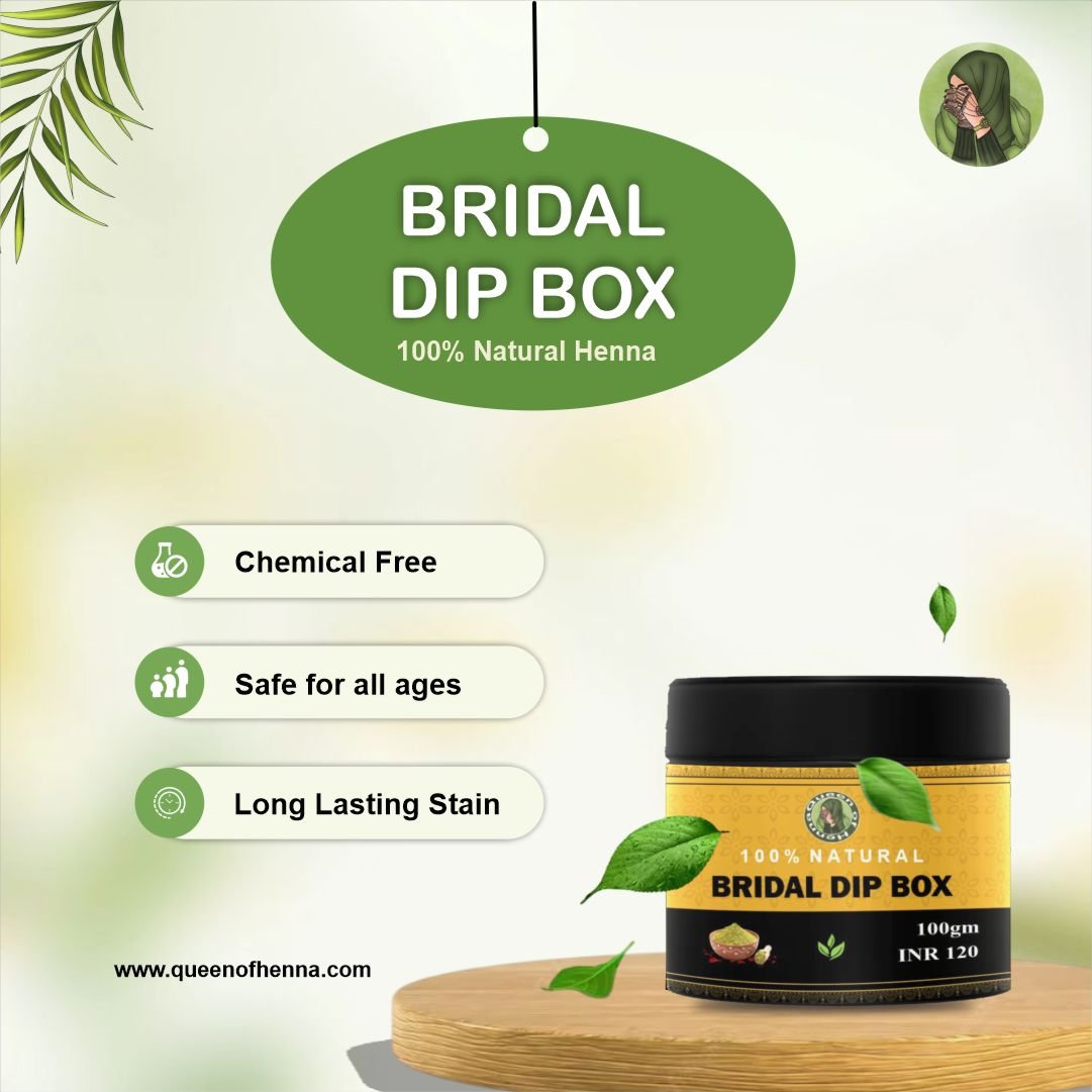 Organic Homemade Bridal Henna Dip Box (100 gm) new img4- queenofhenna