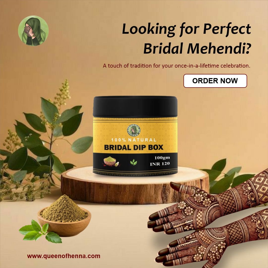 Organic Homemade Bridal Henna Dip Box (100 gm) new img5- queenofhenna