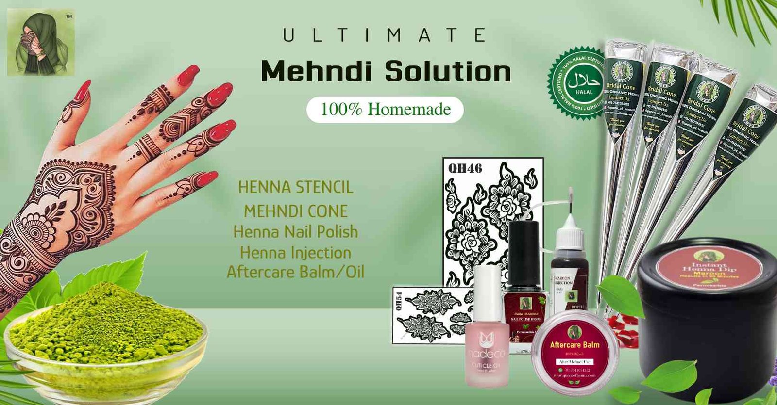 Bridal Mehndi Stencils & Henna Products | Queen of Henna Online Store