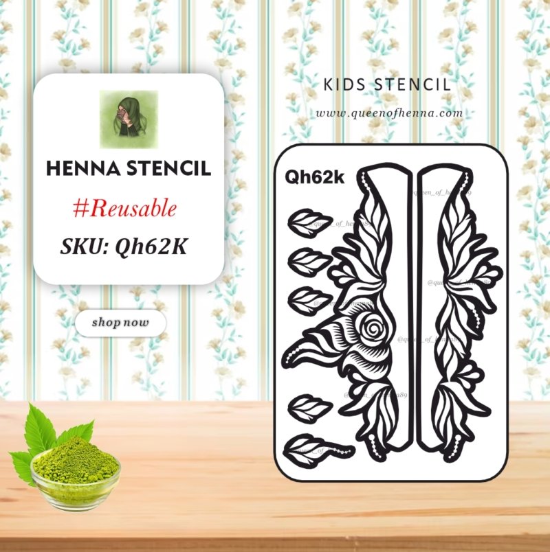 Reusable Kids Leg Henna Stencil (QH62K) img 1- queenofhenna