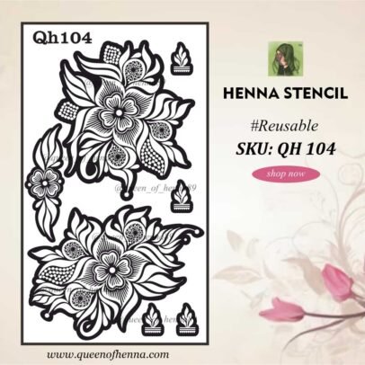 Reusable Large Hand Henna Stencil (QH104) img1- queenofhenna