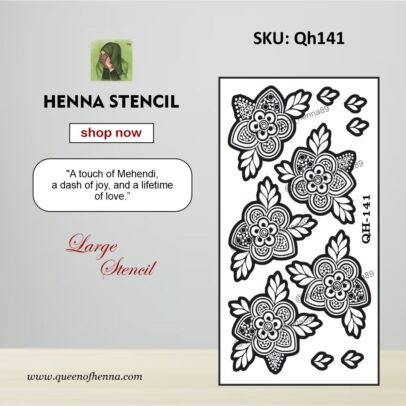 Reusable Large Hand Henna Stencil (QH141) img1- queenofhenna