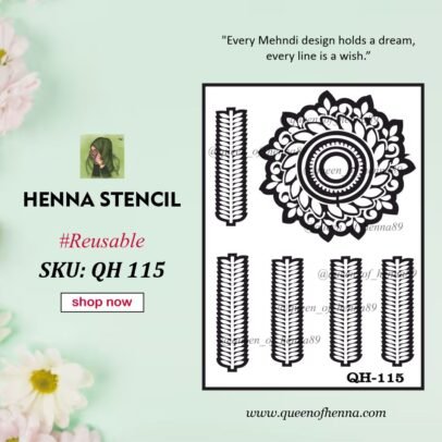 Reusable Mandala Henna Stencil (QH115) img1- queenofhenna