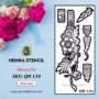 Reusable Medium Hand Henna Stencil (QH134) img- queenofhenna