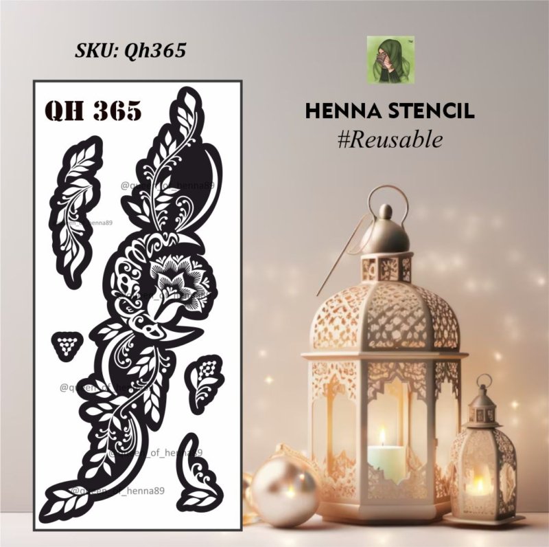 Reusable Medium Hand Henna Stencil (QH365) - Ramadan Special-img1- queenofhenna