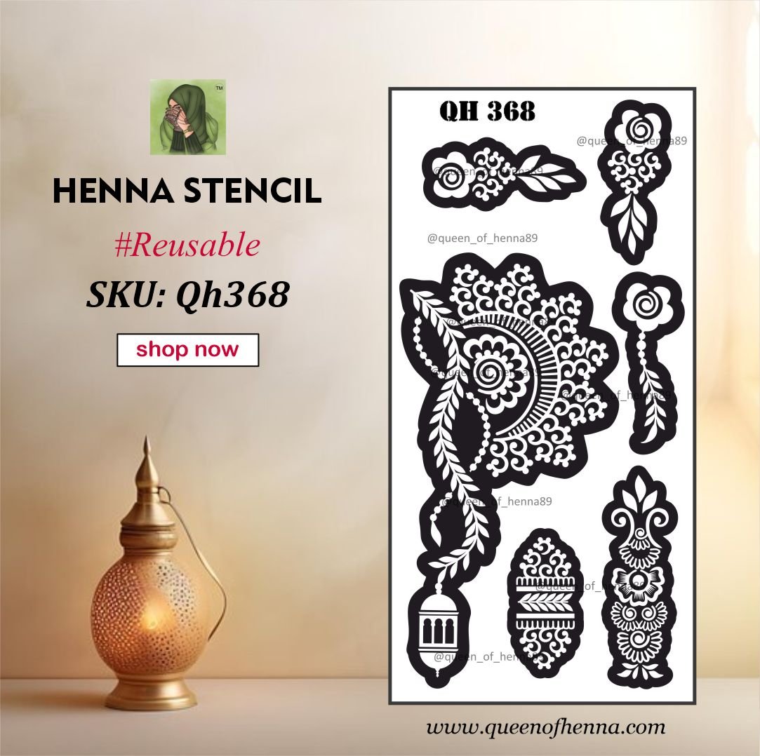 Reusable Medium Hand Henna Stencil (QH368) | Ramadan Special Sticker