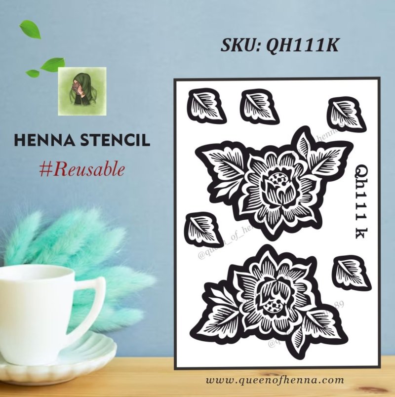 Reusable Medium Kids Henna Stencil (QH111K) img1- queenofhenna
