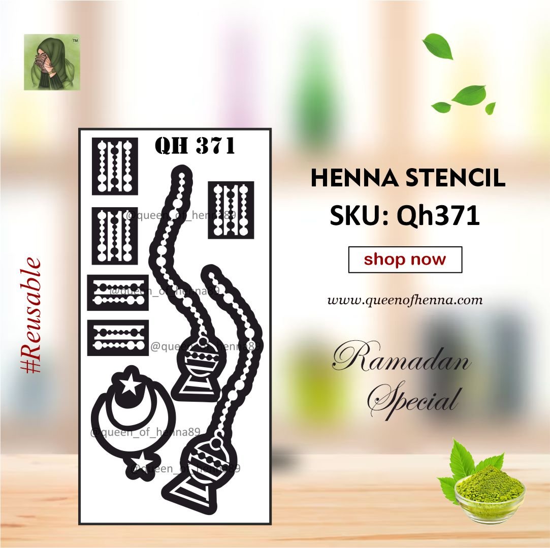 Reusable Small Hand Henna Stencil (QH371) | Ramadan Special Sticker