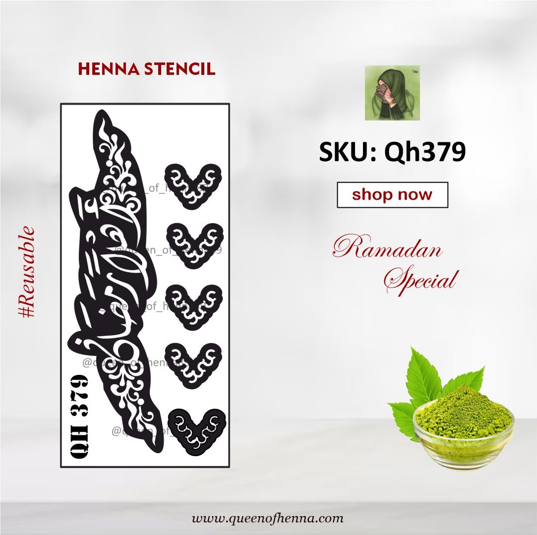 Reusable Small Hand Henna Stencil (QH379) | Ramadan Special Sticker