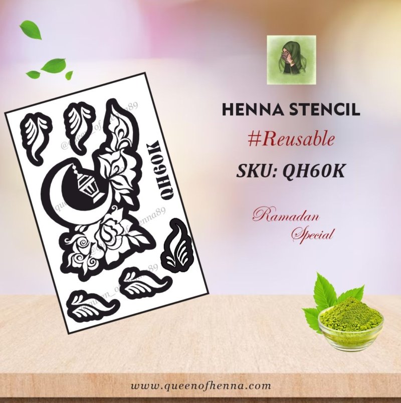 Reusable Ramadan Small Kid Hand Henna Stencil (QH60K) img1- queenofhenna