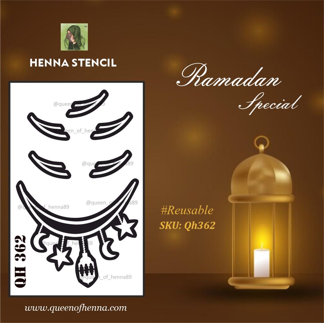 Reusable Small Hand Henna Stencil (QH362) | Ramadan Special Sticker