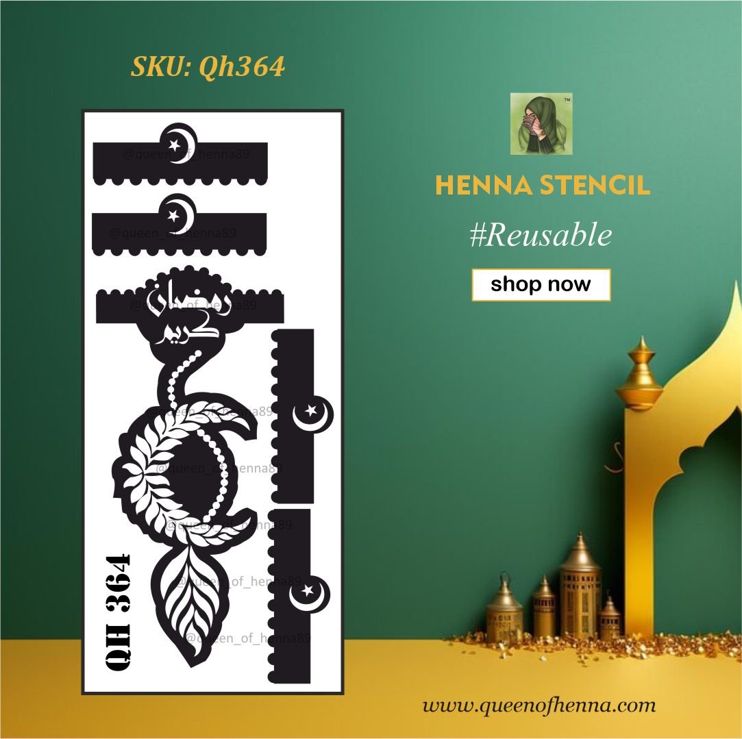 Reusable Small Hand Henna Stencil (QH364) | Ramadan Special Sticker