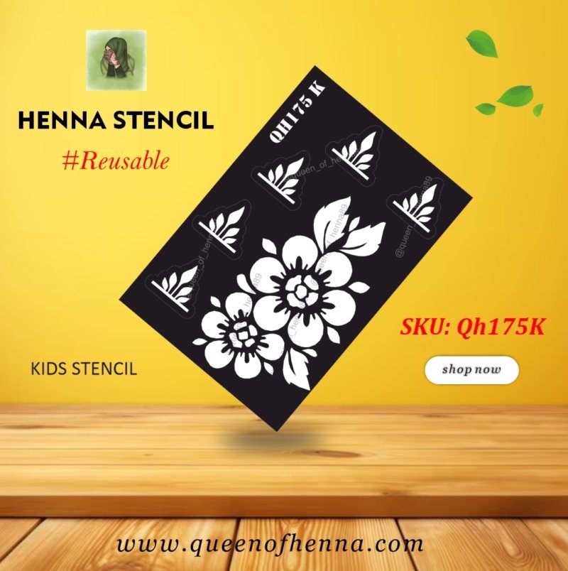 Reusable Small Kids Hand Henna Stencil (QH175k) img 1- queenofhenna