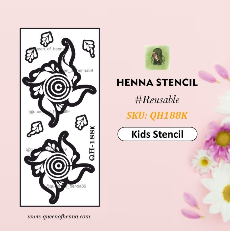 Reusable Small Kids Hand Henna Stencil (QH188K) img 1- queenofhenna