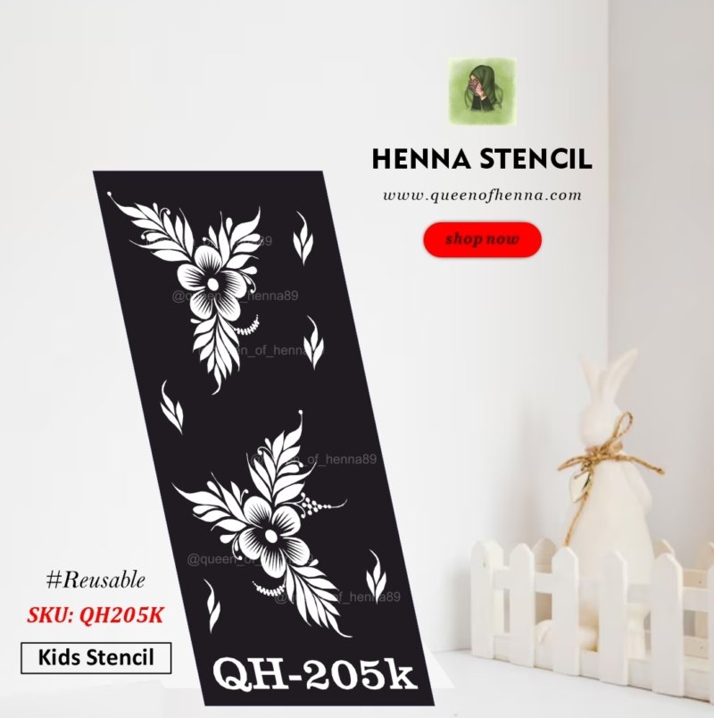 Reusable Small Kids Hand Henna Stencil (QH205k) img 1- queenofhenna