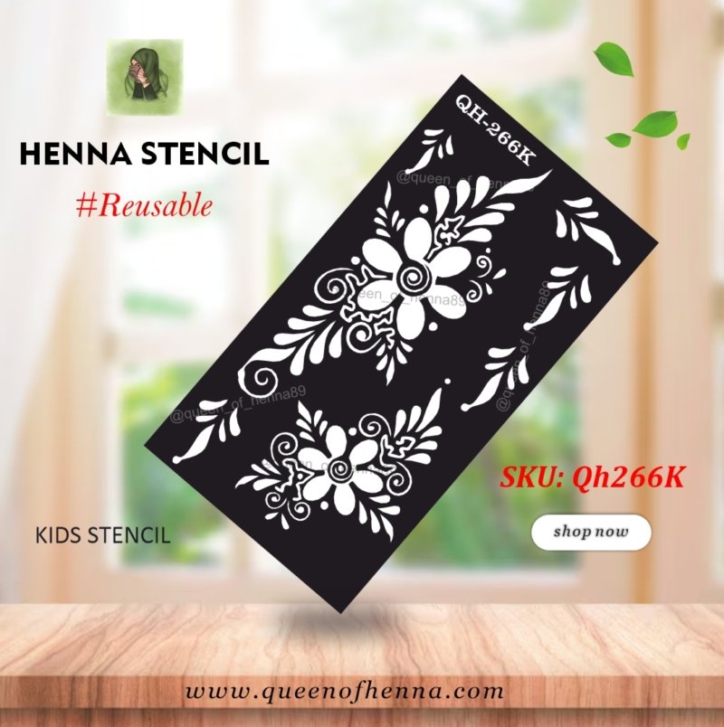 Reusable Small Kids Hand Henna Stencil (QH266K) img 1- queenofhenna