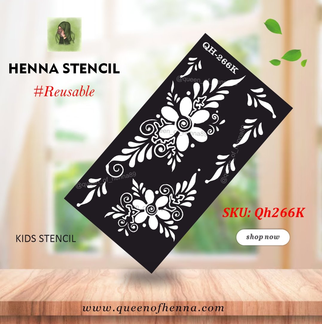 Reusable Small Kids Hand Henna Stencil (QH266K) | Mehndi Sticker/Tattoo