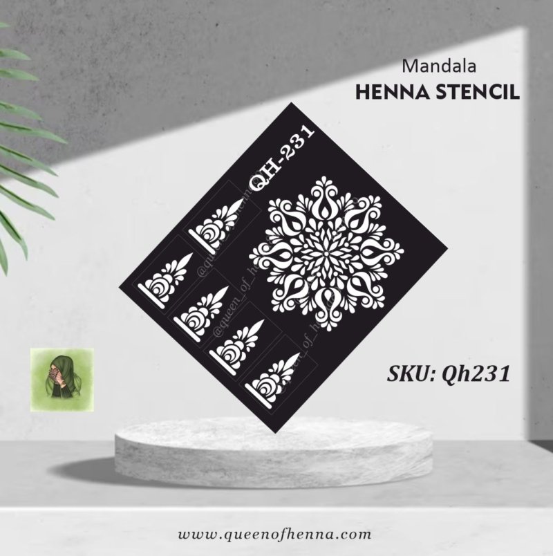Reusable Mandala Hand Mehendi Sticker (QH231) img1- queenofhenna