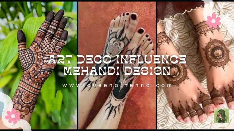 Art Deco Influence Mehandi Design- queenofhenna