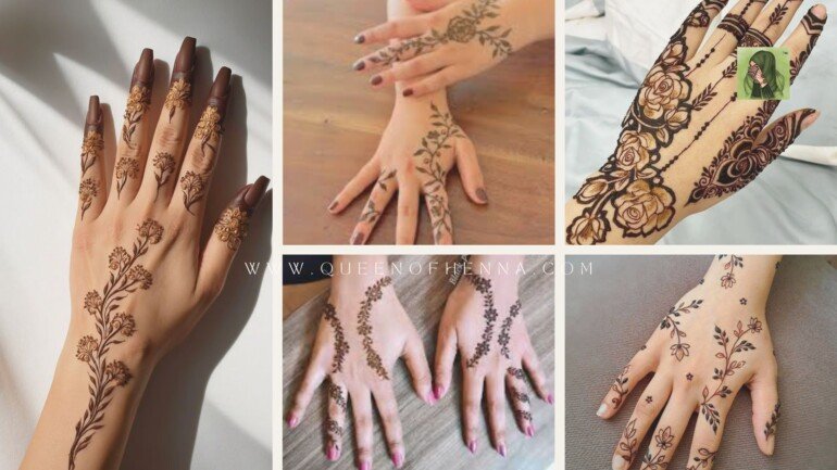 Floral Vines Mehandi- queenofhenna