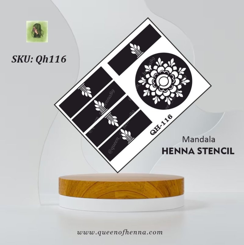 Mandala Mehandi Stencil (QH116) img1- queenofhenna