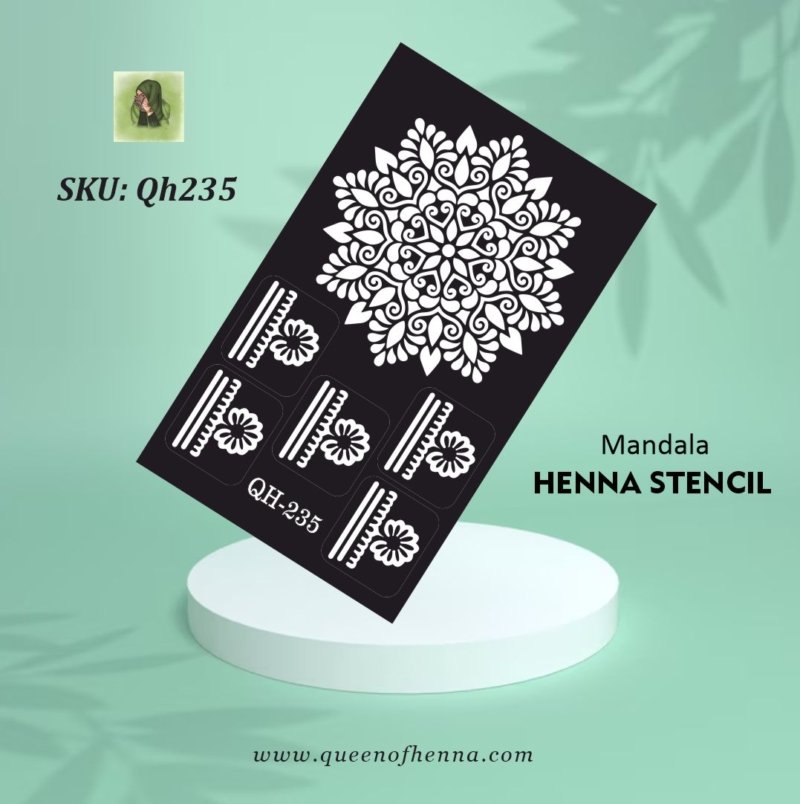Mandala Mehandi Stencil (QH235) img1- queenofhenna
