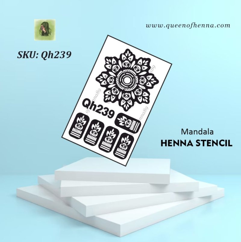 Mandala Mehandi Stencil (QH239) img1- queenofhenna