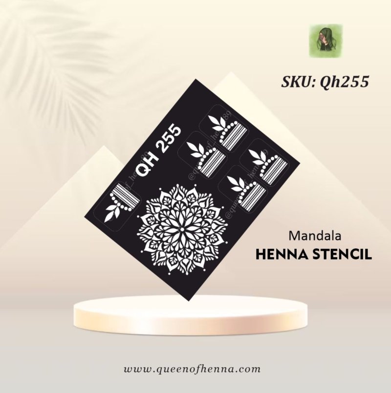 Mandala Mehandi Stencil (QH255) img1- queenofhenna