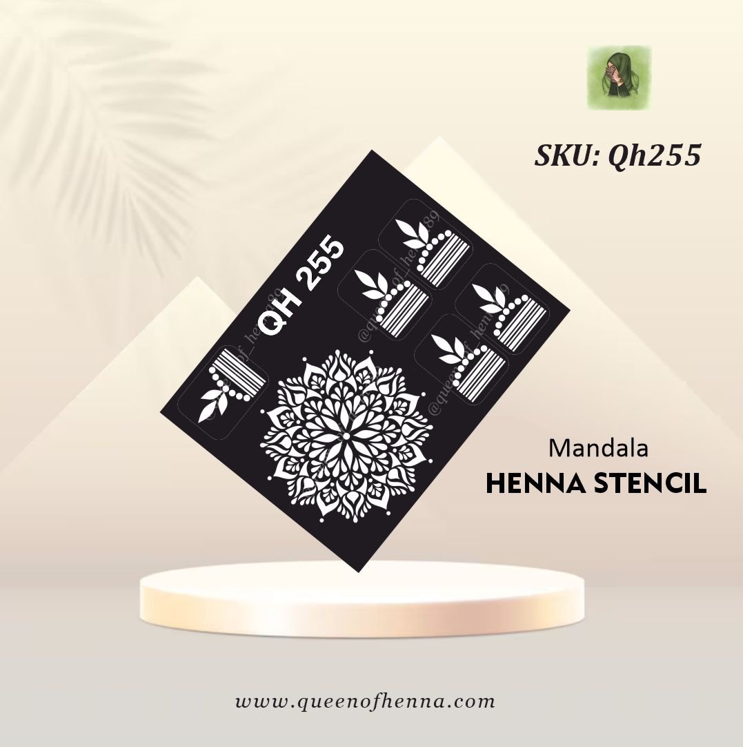 Mandala Hand Mehandi Stencil (QH255) | Small Mehandi Sticker/Tattoo