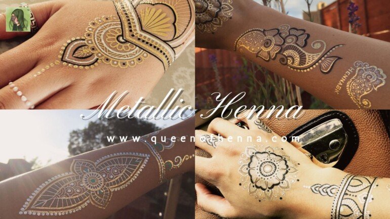 Metallic Henna Mehandi Design- queenofhenna