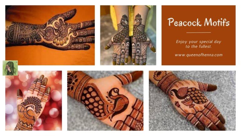Peacock Motifs Mehandi- queenofhenna