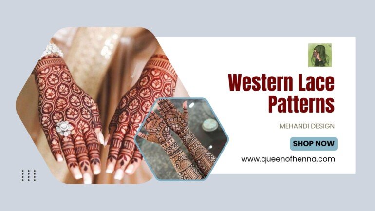 Western Lace Patterns Mehandi Design- queenofhenna