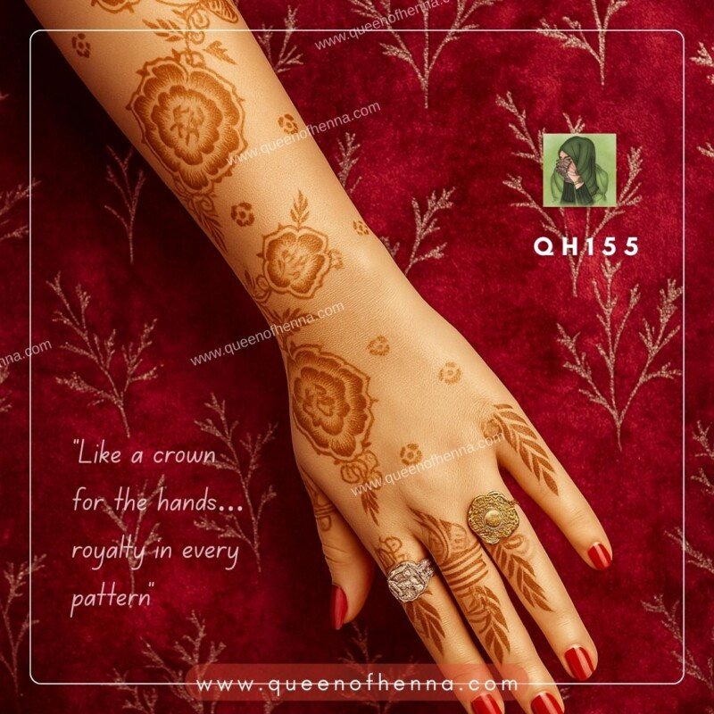 Medium Hand Mehndi Stencil (QH155) img 1- queenofhenna