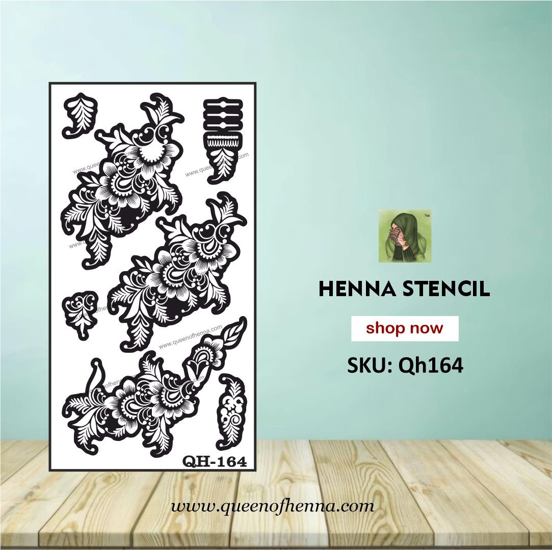 Reusable Large Hand Henna Stencil (QH164) | Bridal Mehndi Sticker/Tattoo