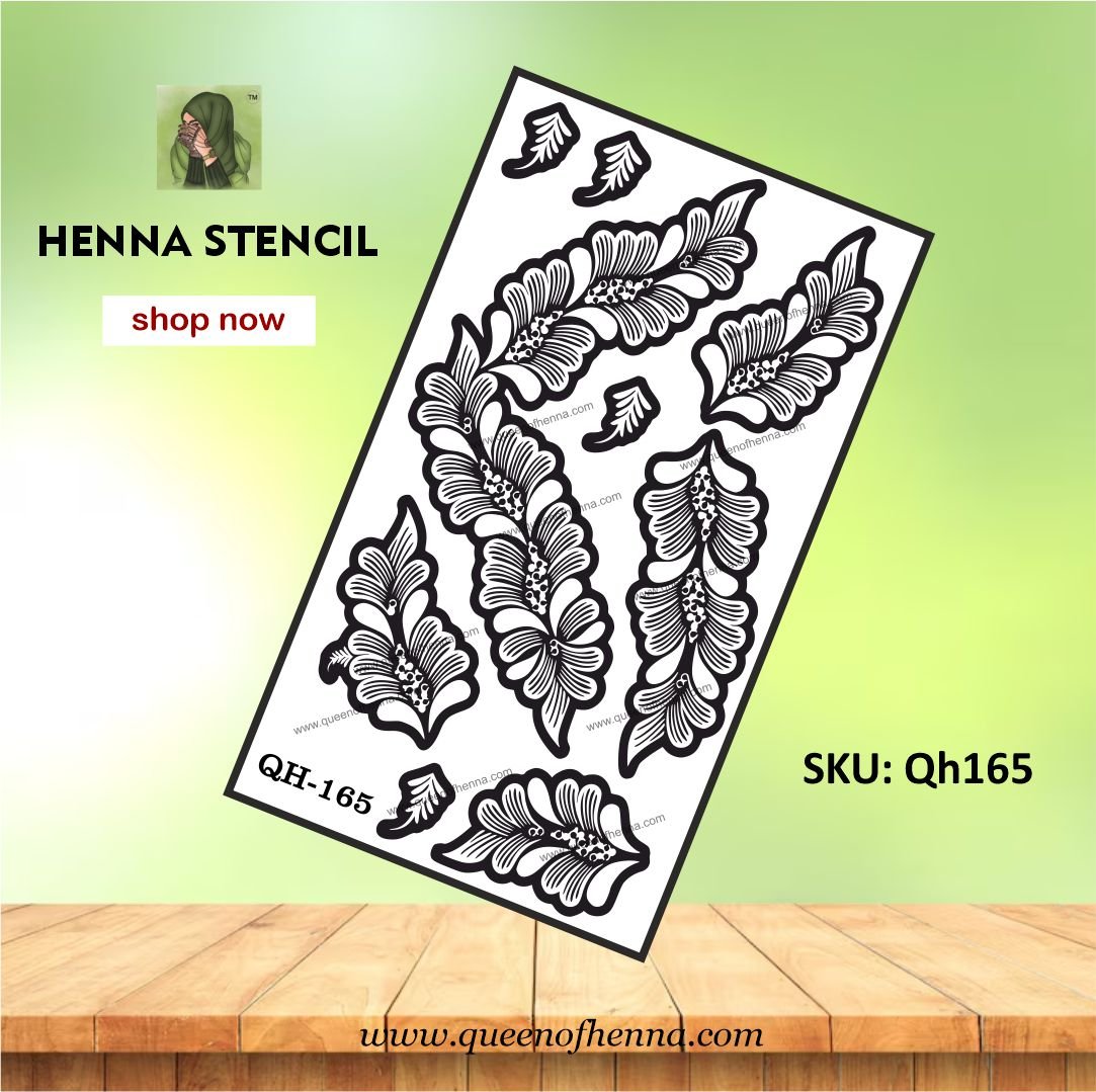 Bridal Hand Mehndi Stencil (QH165) – Reusable Large Henna Tattoo Sticker