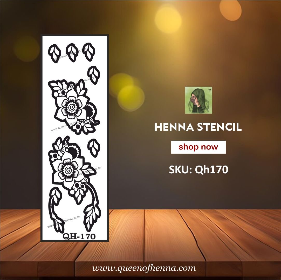 Reusable Large Kid Hand Henna Stencil (QH170) | Mehndi Sticker & Tattoo Design