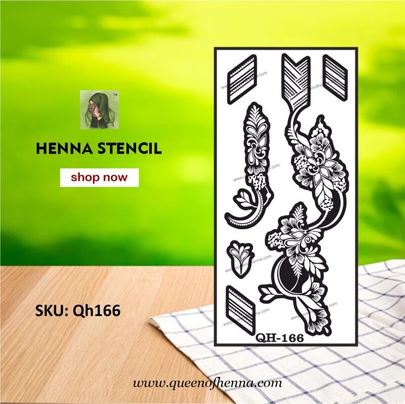 Reusable Medium Hand Mehandi Sticker (QH166) img1- queenofhenna