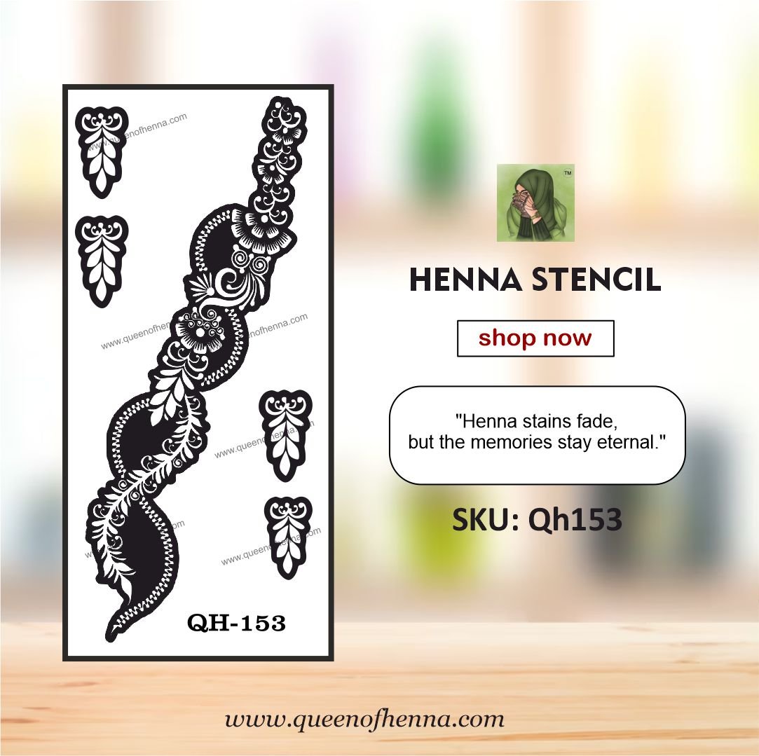Reusable Medium Hand Henna Stencil (QH153) | Mehndi Sticker/Tattoo
