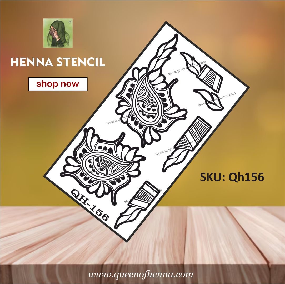 Reusable Medium Hand Henna Stencil (QH156) | Mehandi Sticker/Tattoo