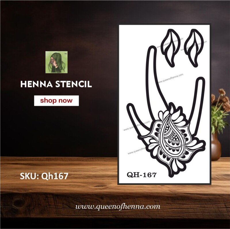 Small Hand Mehandi Stencil (QH167) img1- queenofhenna