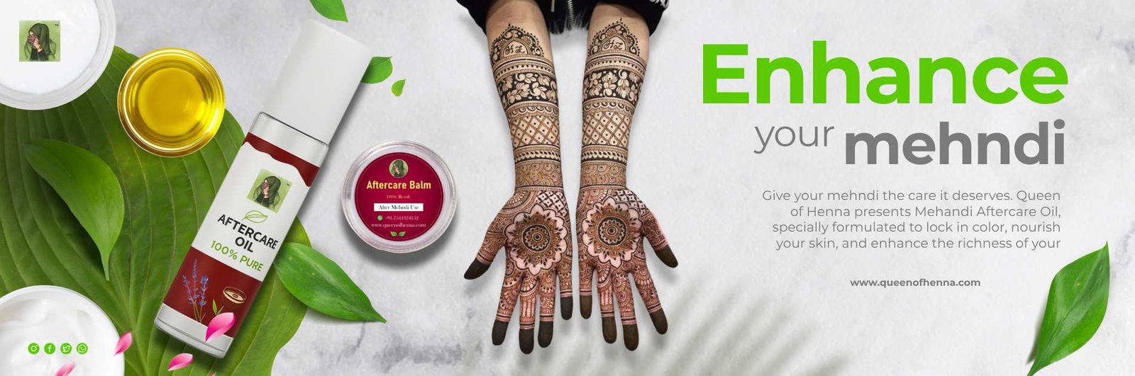 Henna Aftercare Oil and Balm Banner 1- queenofhenna