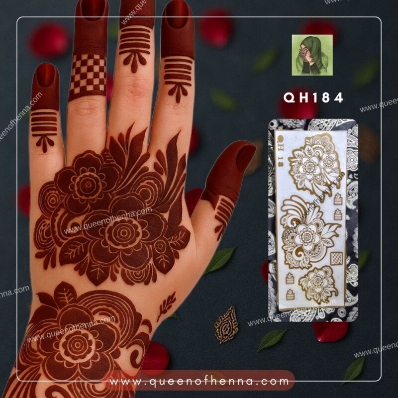 Large Hand Mehndi Stencil (QH184) img 1- queenofhenna