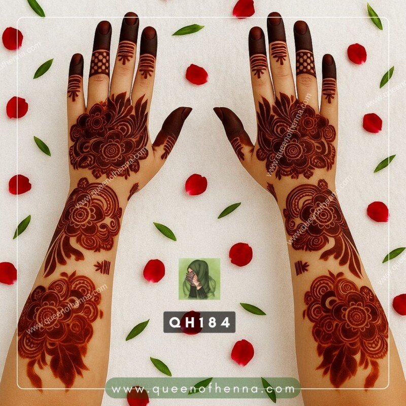Large Hand Mehndi Stencil (QH184) img 2- queenofhenna