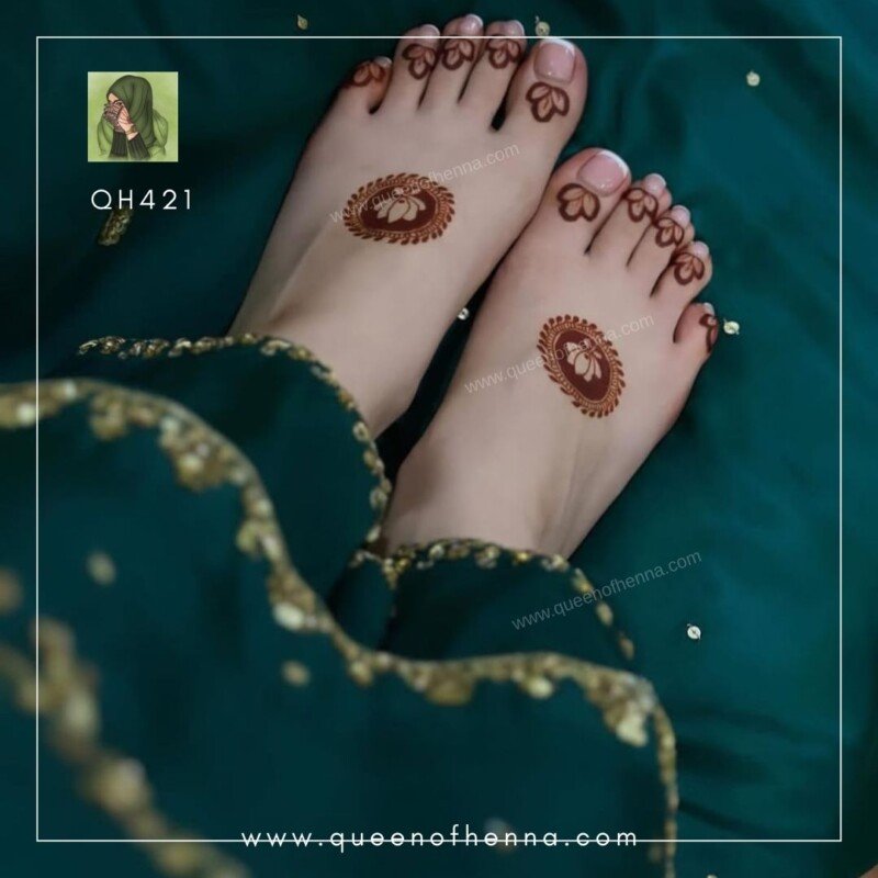 Small Leg Henna Stencil (QH421) img 2- queenofhenna